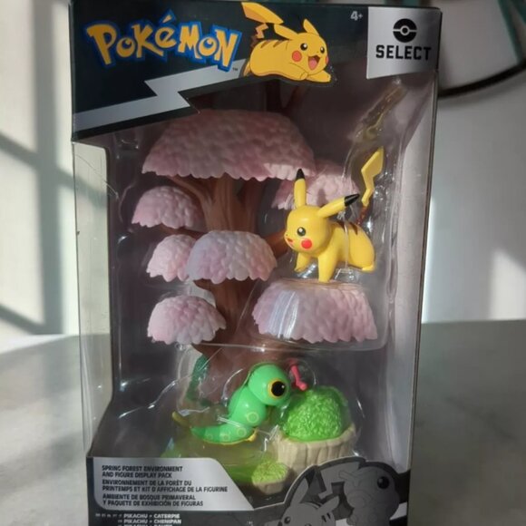 Pokemon Spring Forest Environment & Figure Display Pack pikachu - Picture 1 of 4